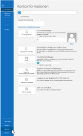 Kontoinformationen Optionen