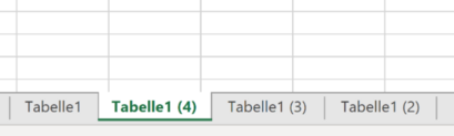 Excel-Tabellenblätter