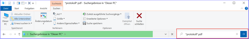 Explorer-Suche