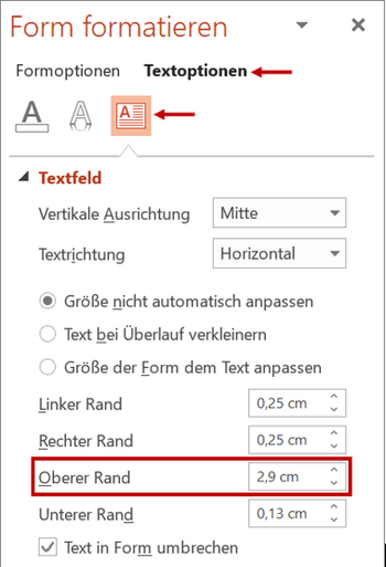 Form formatieren
