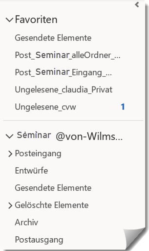 Favoriten und Suchordner