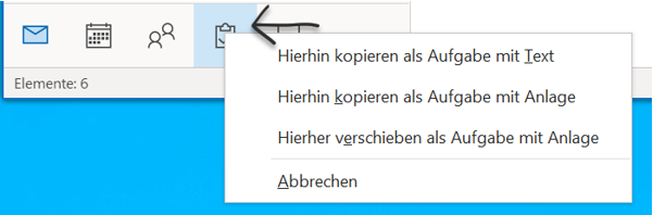 Mail als Aufgabe Termin
