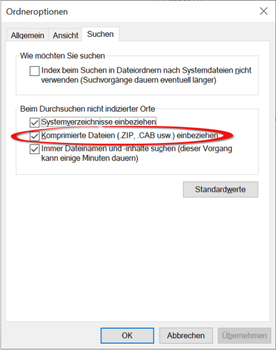 ZIP-Dateien durchsuchen