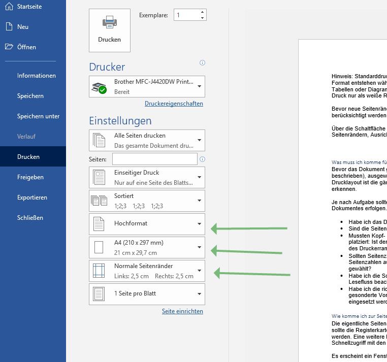 Word Und Excel Seitenansicht Vs Druck Workingoffice De